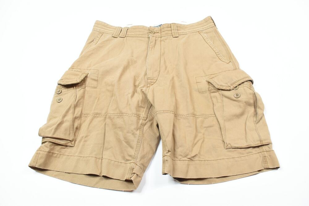 Polo Ralph Lauren Cargo Chino Shorts Mens 35 Beige Cotton Classic Fit 10" Casual